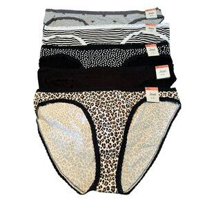 Lot of 5 Jenni Women's Sz 3XL Lace Trim Cotton Bikini‎ Panties Underwear